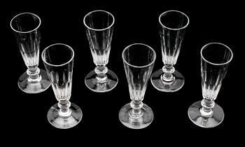 CHAMPAGNESTRUTAR, 6 st, glas, 1800-talets andra hälft.