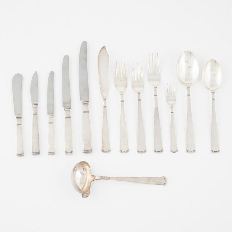 Jacob Ängman, a 66-piece silver cutlery, model 'Rosenholm', GAB, including Stockholm 1965.