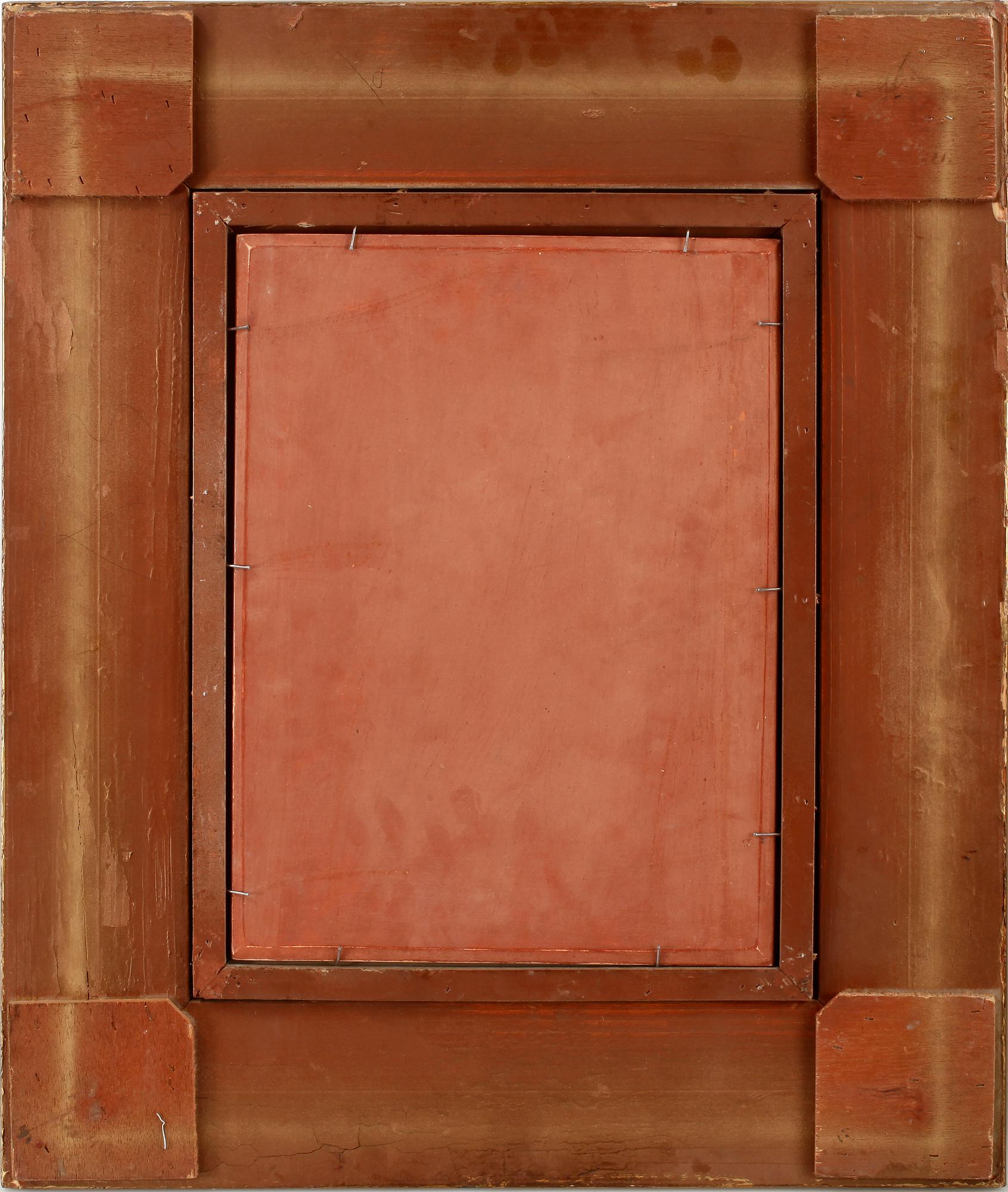 OKÄND KONSTNÄR, olja på pannå, otydligt signerad, 1900-talets andra hälft.