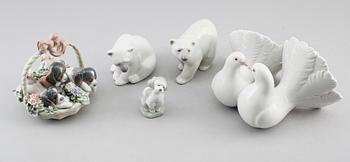 FIGURER, 5 delar, porslin, Lladro, Spanien.