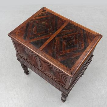 A 19th century mahogany casket.