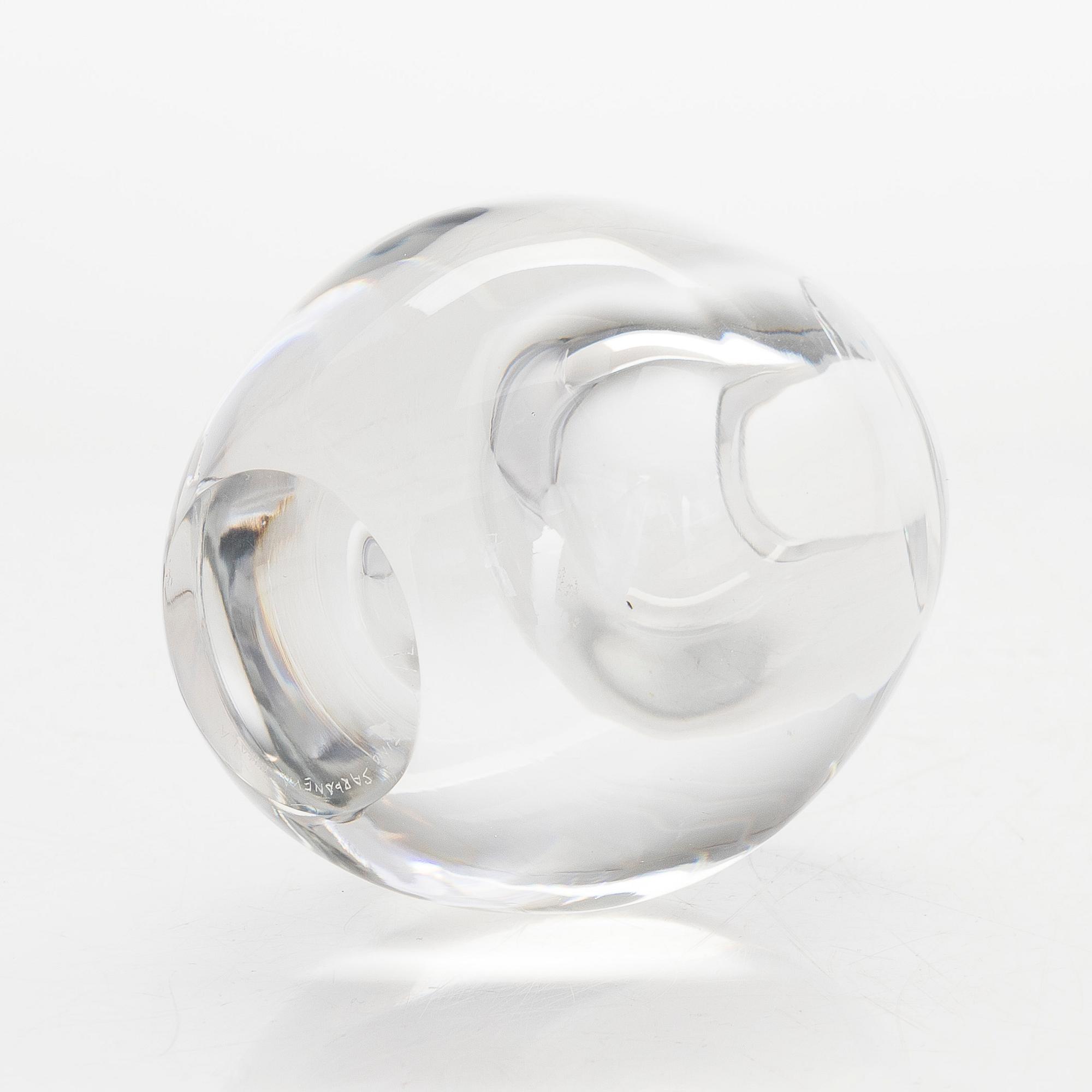 Timo Sarpaneva, taidelasi, malli 3555 signeerattu Timo Sarpaneva Iittala.