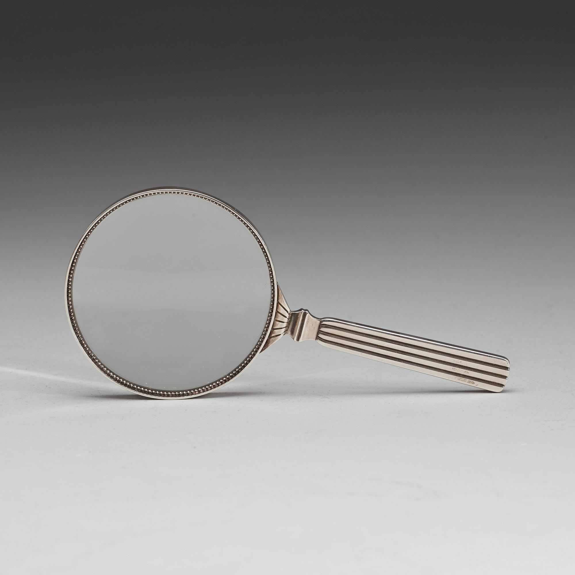 A Sigvard Bernadotte sterling magnifying glass, Georg Jensen, Copenhagen 1933-44.