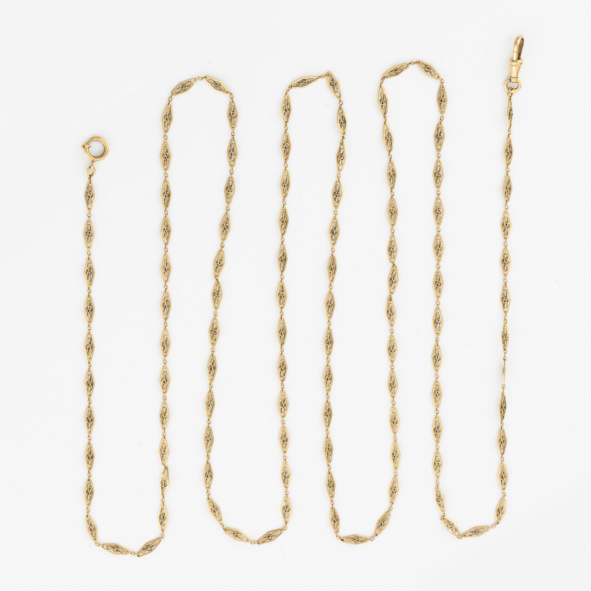 Klockkedja, 18K guld.