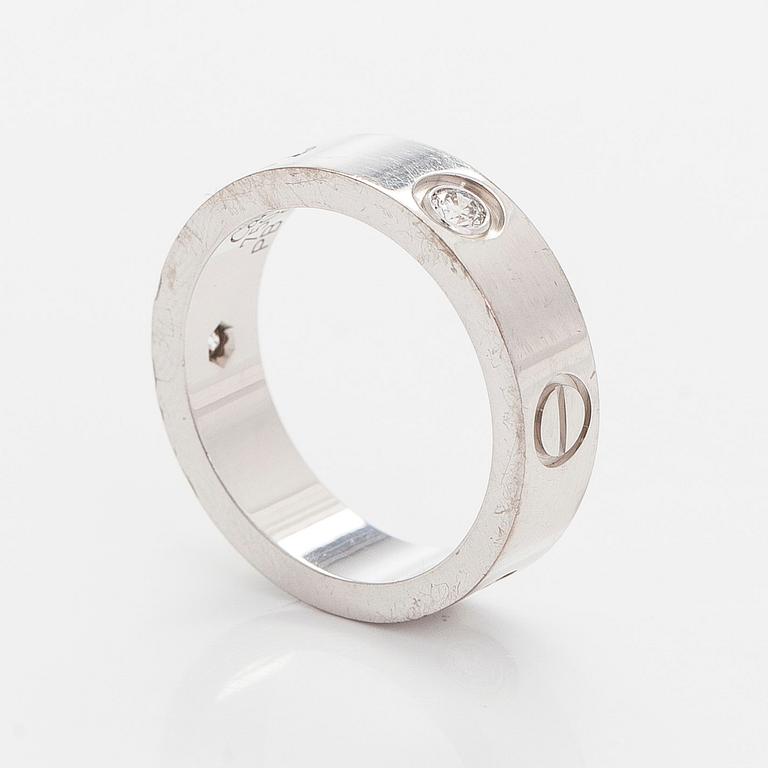 Cartier, sormus, "Love", 18K valkokultaa, briljanttihiottuja timantteja.