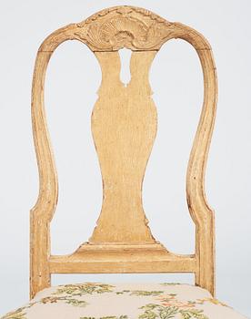 Stolar, fem stycken (3+2), tillskrivna Johan Erik Höglander (mästare i Stockholm 1777-1813),  Rokoko.