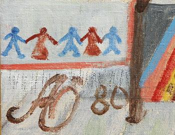 ALMA ÖHRSTRÖM, olja på pannå, sign o dat 80.