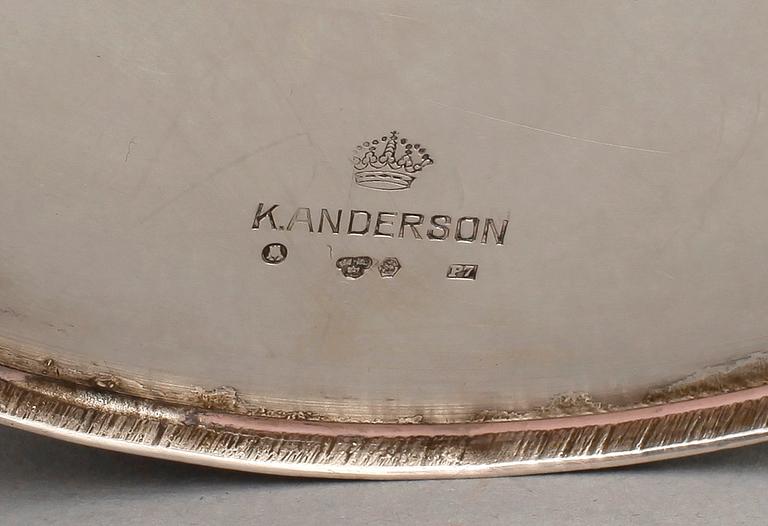 SKÅL med FAT, silver K Andersson, 1917, Totalvikt ca 990 gram.