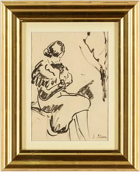 AGNES CLEVE, ink on paper. Signed.