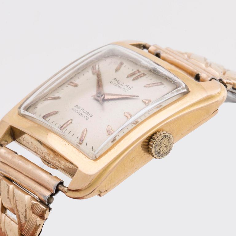 ARMBANDSUR, 18 k, Pallas 17 Rubis, Incablock, 1900-talets andra hälft.