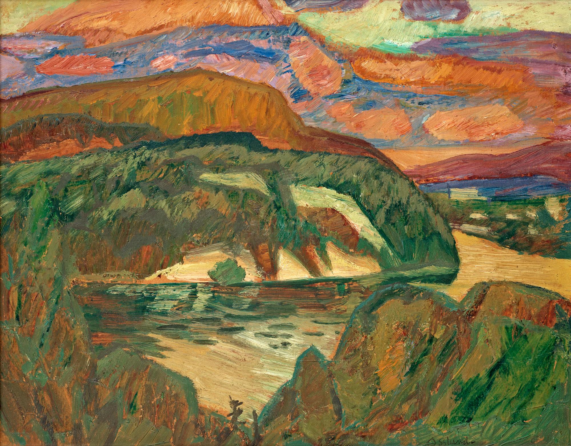 Helmer Osslund, "Utsikt från Osslundgården" (View from the Osslund cottage).