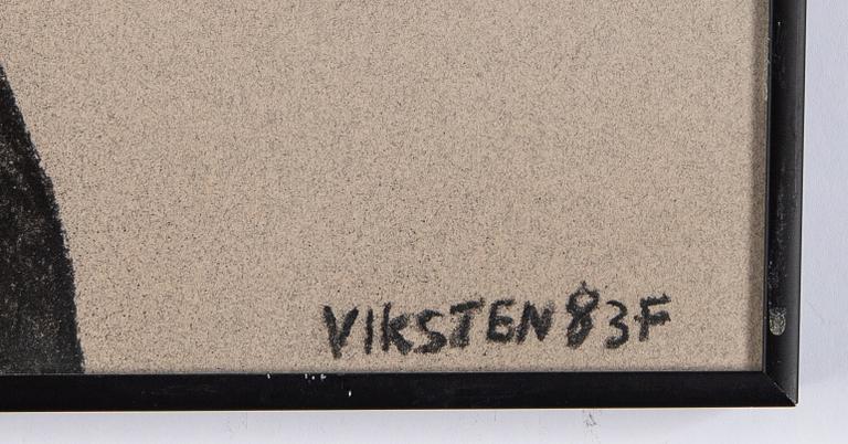 Hans Viksten, kolteckning, signerad och daterad -83.