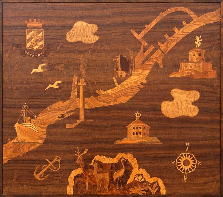 Erik Mattsson, "Goteborg", Mjölby inlay, 1950s.