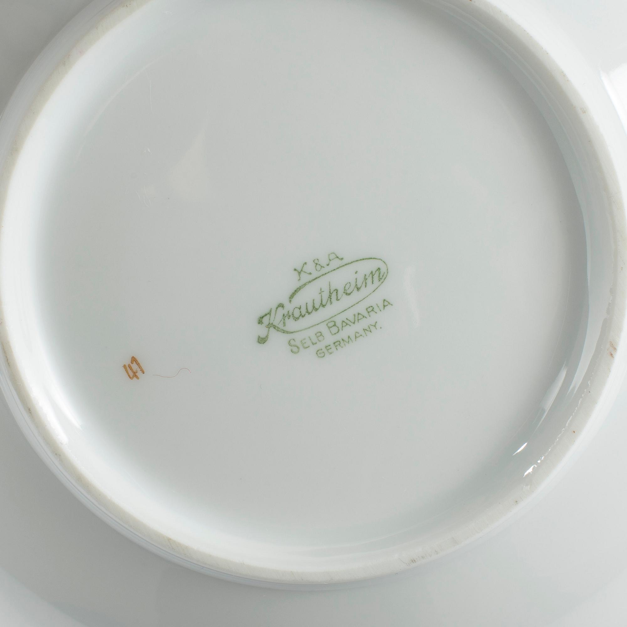 MATSERVIS, 63 delar, porslin, Krautheim, Bavaria, Tyskland, 1900-talets mitt.