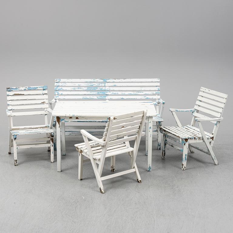 CARL MALMSTEN, a 5-piece set of "Bergshamra" garden furniture.