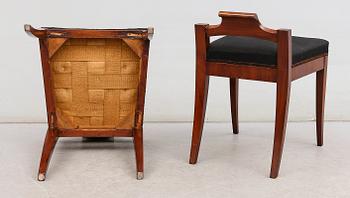 TABURETTER, 1 par, Karl-Johan, 1800-talets mitt.