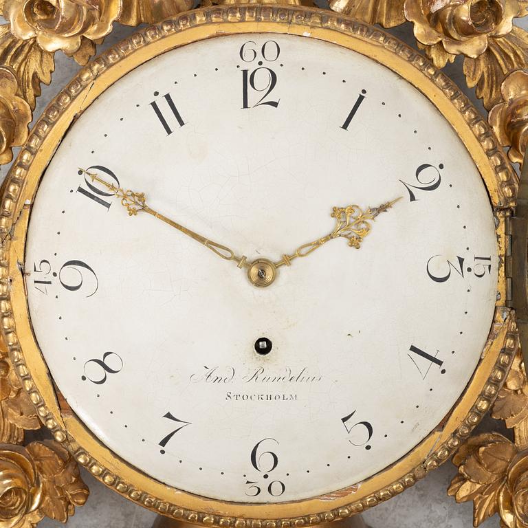 Anders Rundelius, väggpendyl, gustaviansk, Stockholm, (verksam 1786-1809).
