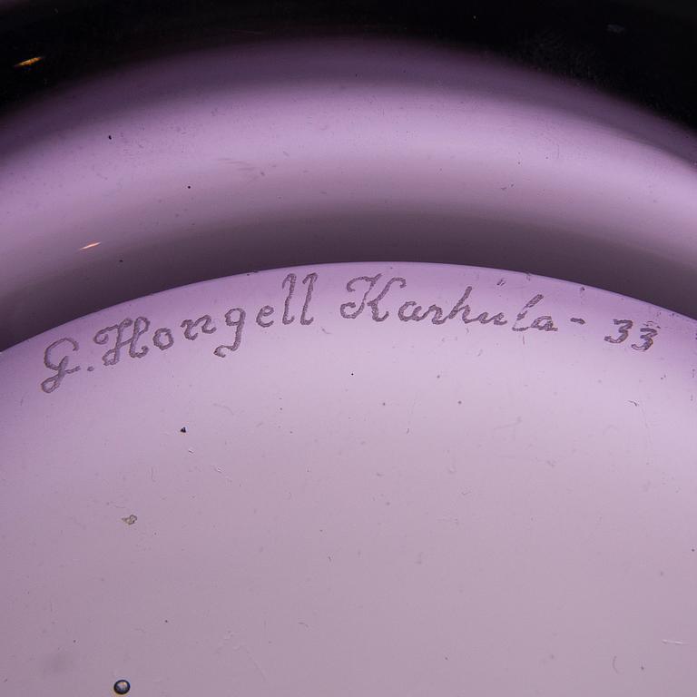 Göran Hongell, GÖRAN HONGELL, A glass bowl signed G. Hongell Karhula -33.