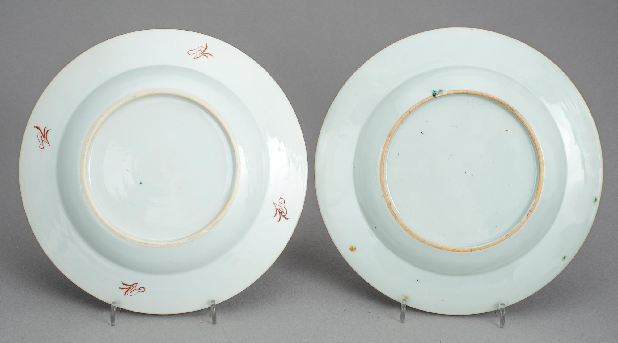 TALLRIKAR, 10 st, porslin, Qianlong, Kina 1700-tal.
