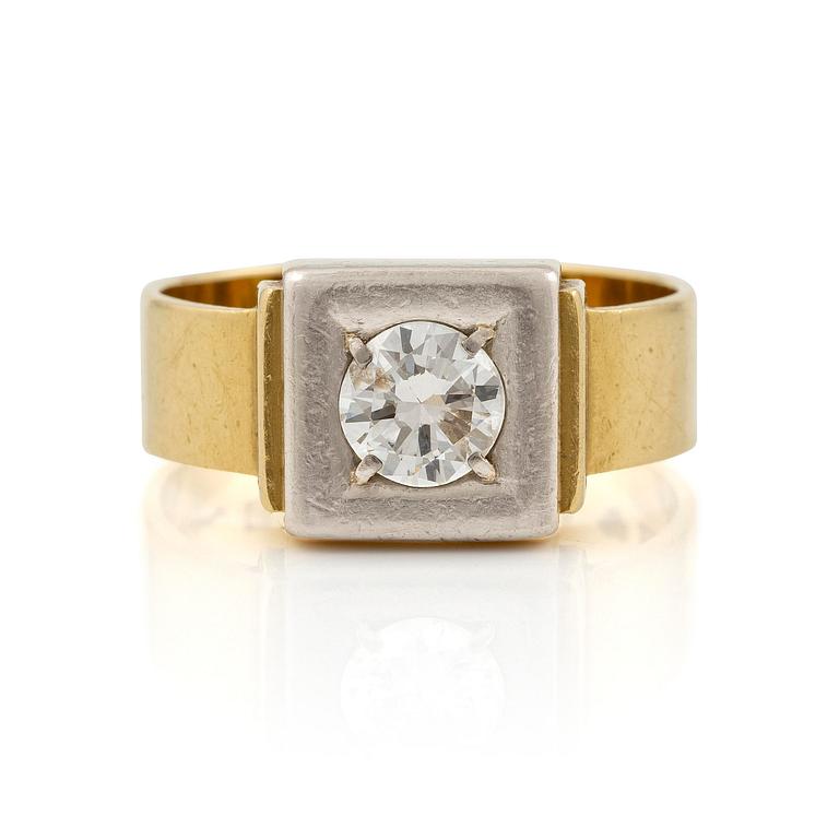 Wiwen Nilsson, a ring, 18K gold with a round brilliant-cut diamond, Lund 1964.