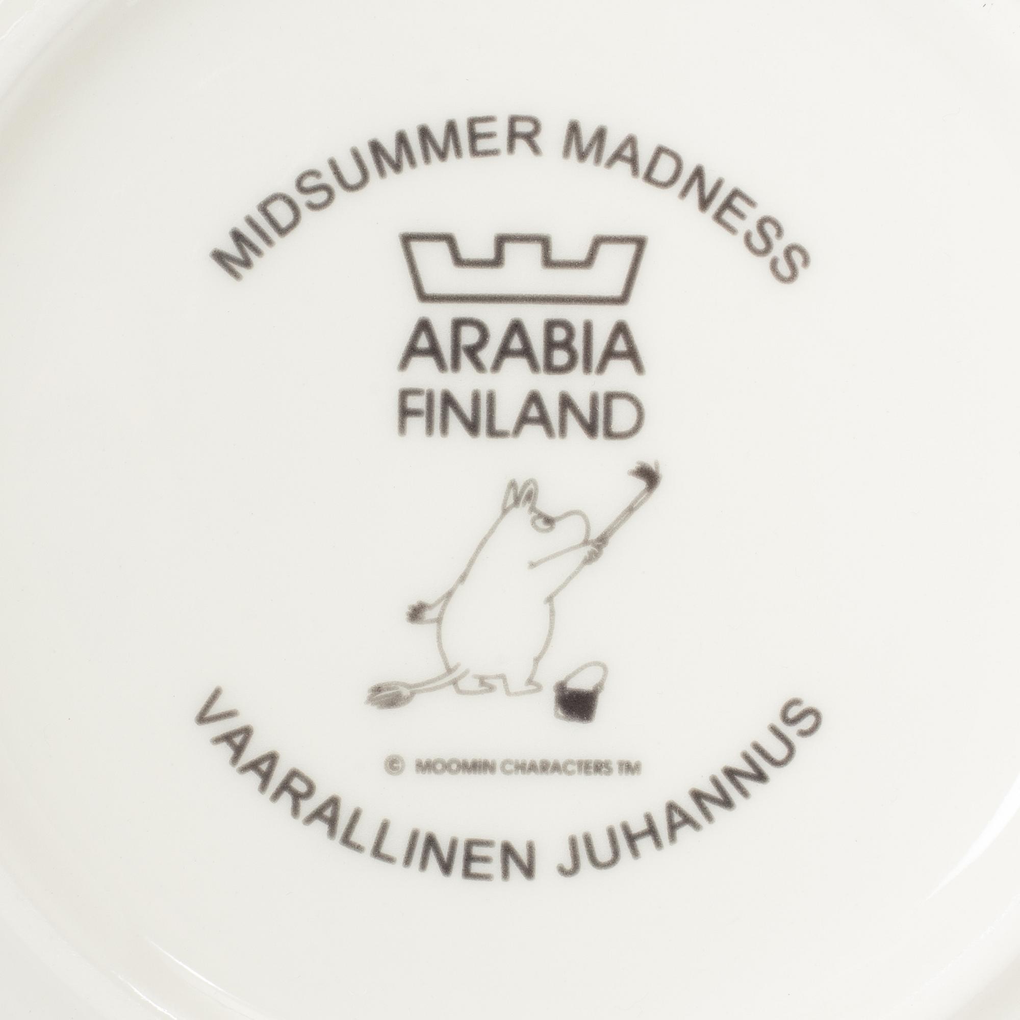 Arabia, Moomin mugs, plates and a jug, 7 pieces, porcelain, Finland.
