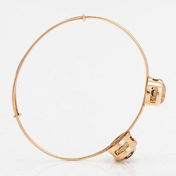 Armring, 14K guld och rökkvarts. Westerback, Helsingfors, 1957.