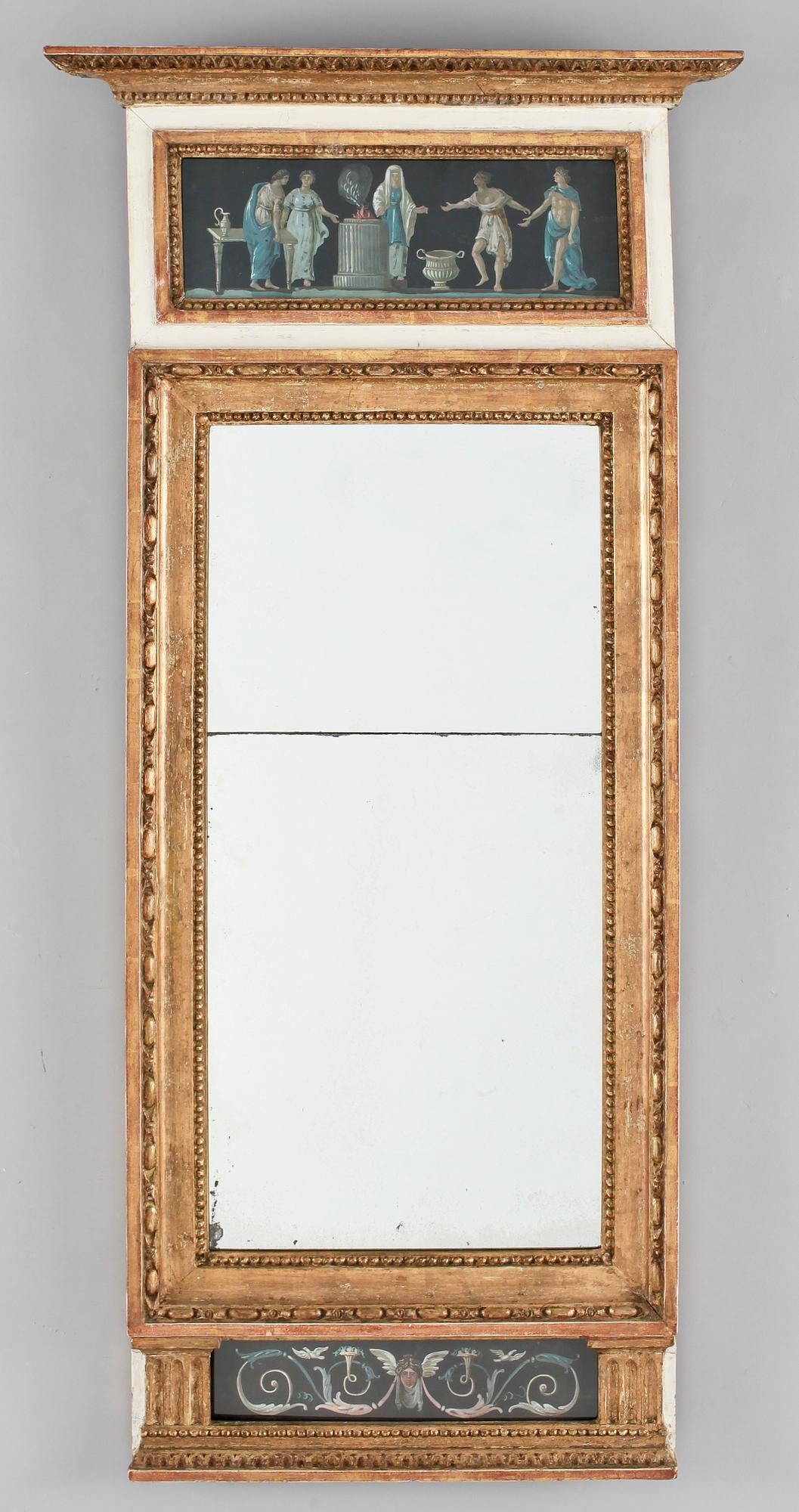 A late gustavian mirror. 18th Century.