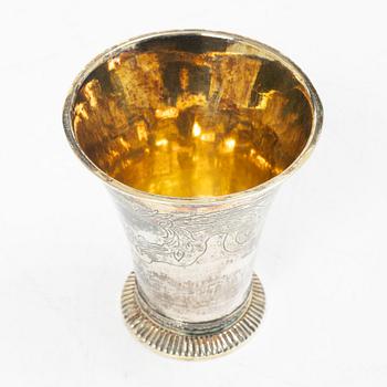 Carl Johan Bask, bägare, silver, Södertälje 1766.