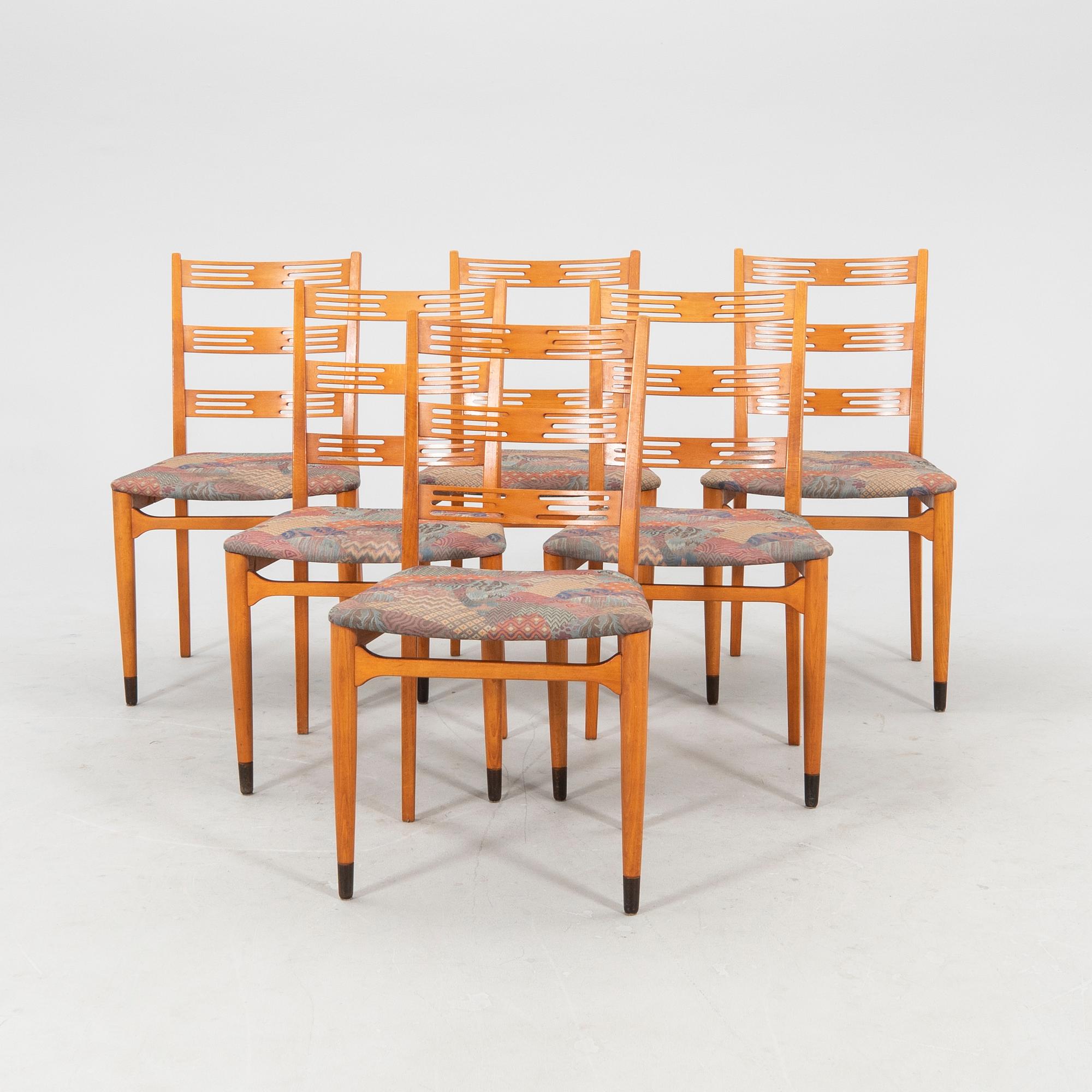 Chairs, 6 pieces, second half of the 20th century.