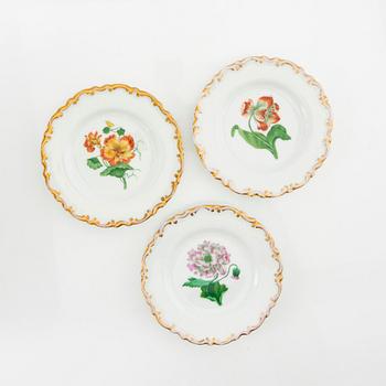 Side plates 30+11 pcs 19th century second half, porcelain.