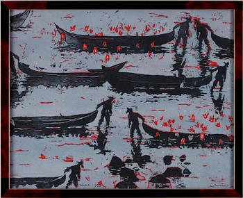 PARTI GRAFIK,  4 delar, bl a Arnold Hagström.