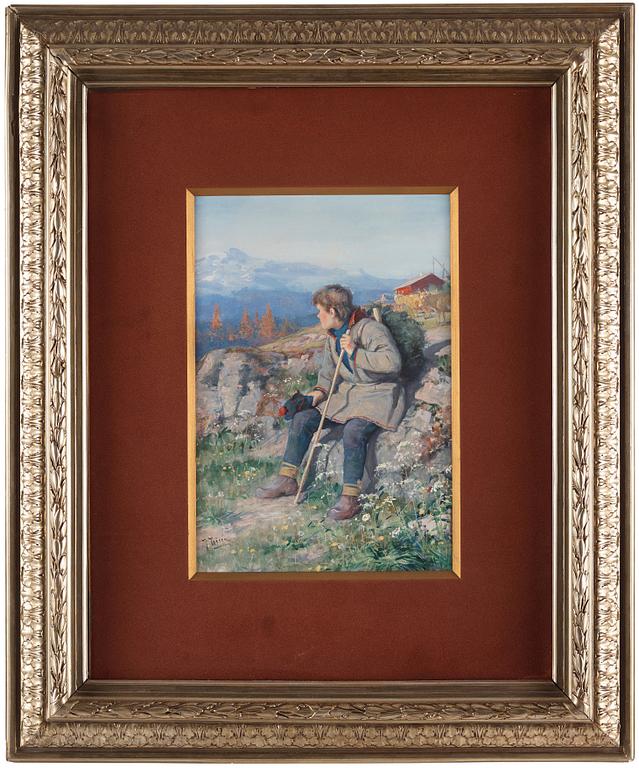 Johan Tirén, Sápmi boy in a mountain landscape.