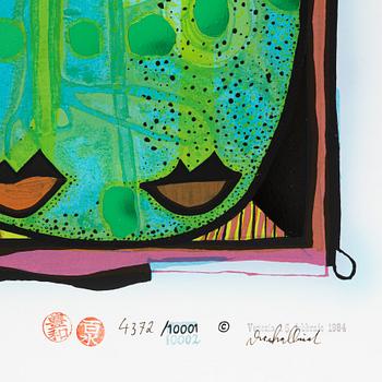 Friedensreich Hundertwasser, photo lithograph and silk screen with metal embossing, 1984. Signed and numbered 4372/10002.