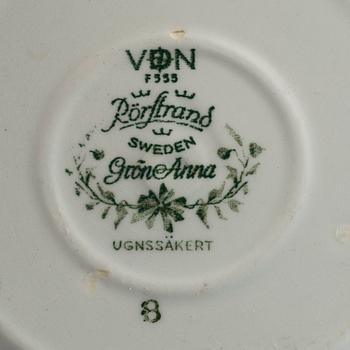 SERVIS "Grön Anna" 62 dlr porslin Rörstrand 1900-talets senare del.