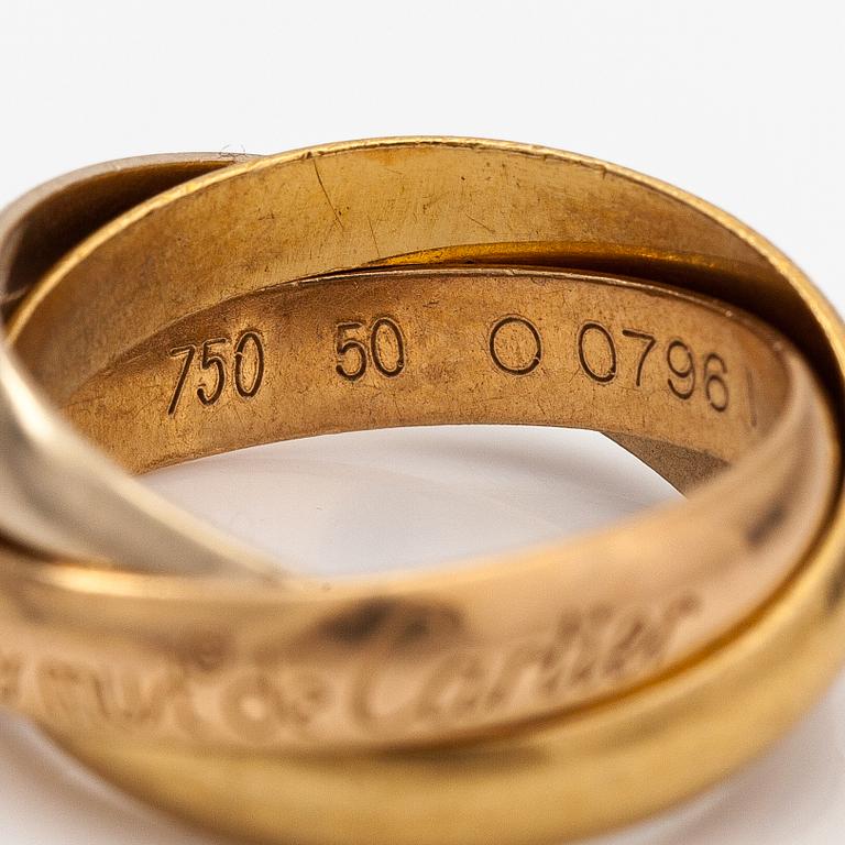 Cartier, les must de Cartier, an 18K gold "Trinity" ring. Marked Les must de Cartier, O 0796 I.