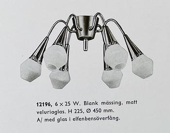Harald Notini, sannolikt, taklampa, modell "12196", Arvid Böhlmarks Lampfabrik, 1950-tal.