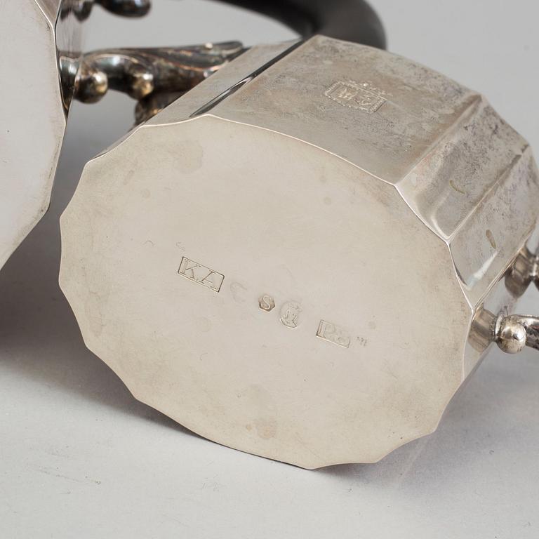 Three pieces silver coffee set from Karl Anderson, Stockholm, 1940-41.