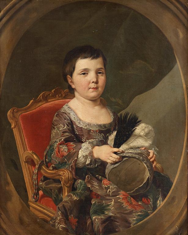Louis Michel van Loo, Young girl seated in a gilded chair.