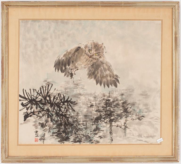 AKVARELL, Kina. Signerad.