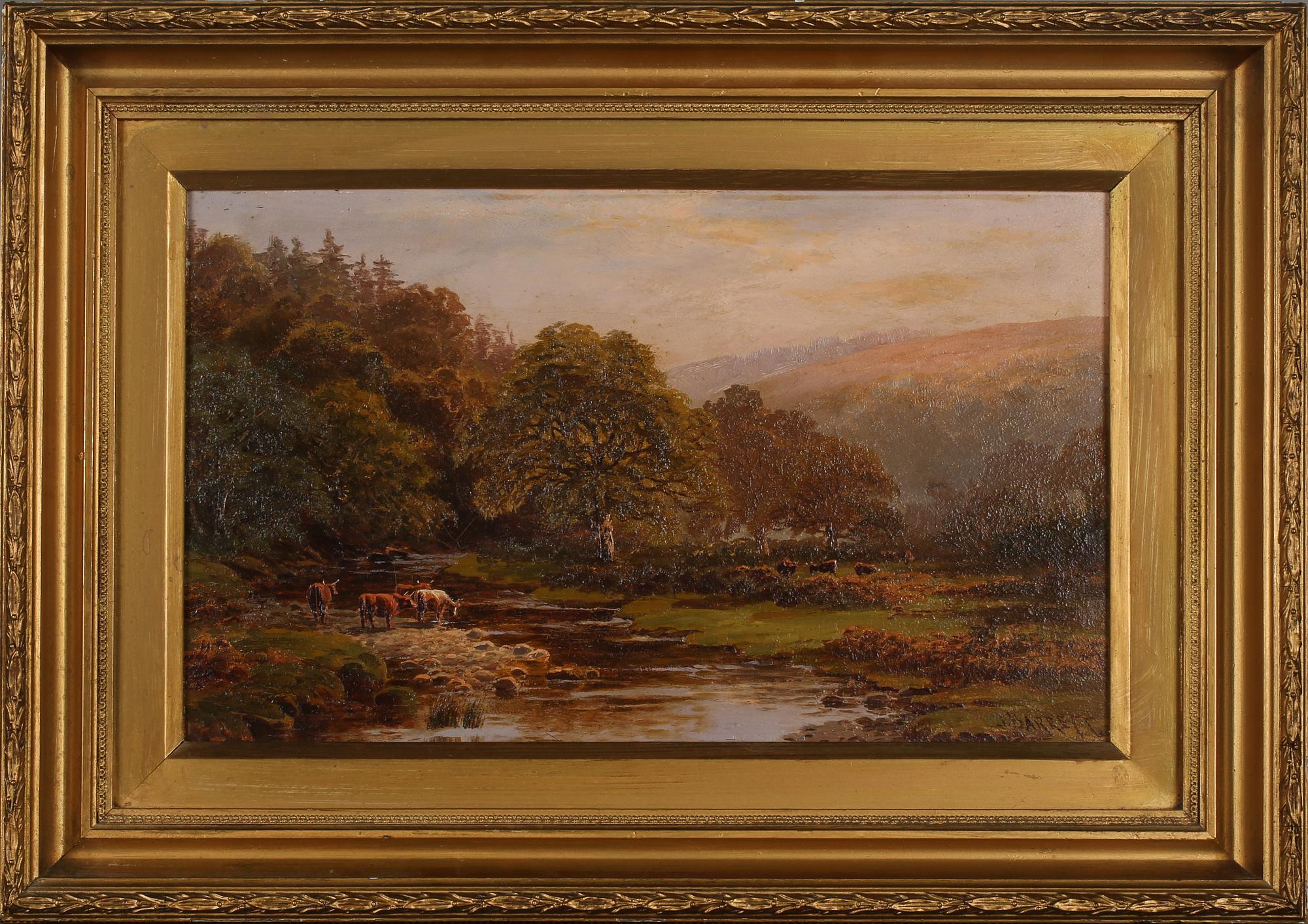 JOHN BARRET, olja på pannå, signerad.