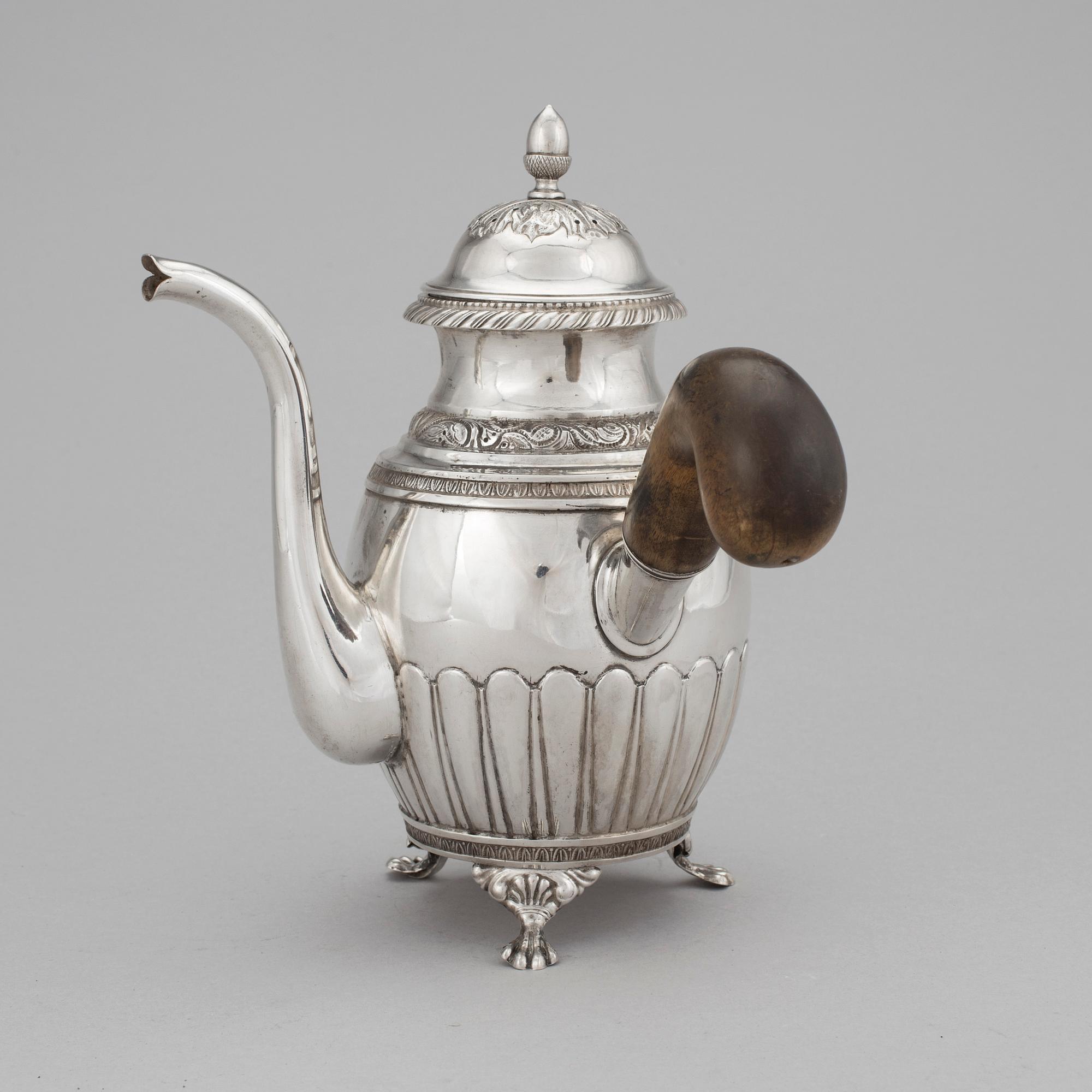 COFFEE POT , silver, P Holmberg, Örebro, 1856. Tot weight of 429 grams.