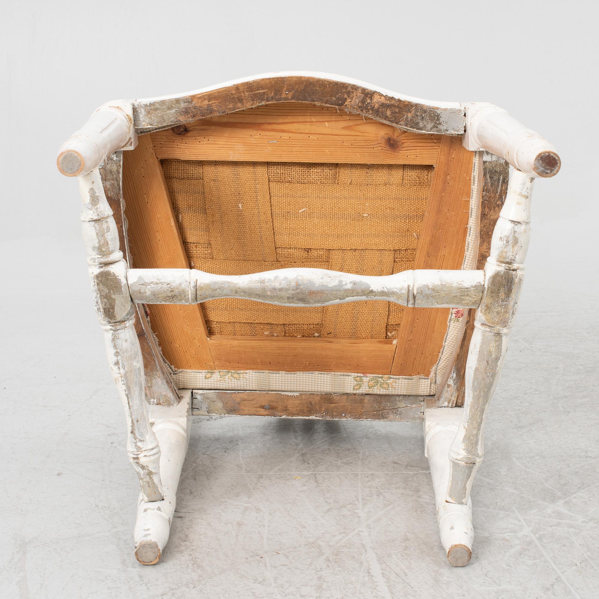 A pair of Gustavian chairs, late 18th century.