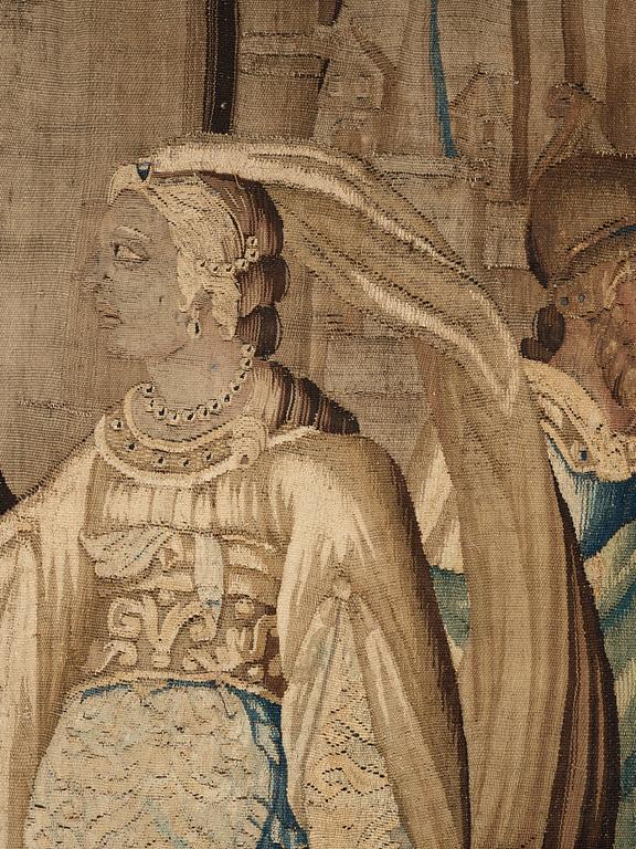 Vävd tapet, "Drottningen av Saba", gobelängteknik, ca 224-229 x 289-291, Flandern 1600-tal.