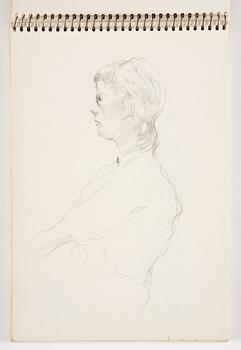 Lotte Laserstein, 3 skissböcker med blyertsteckningar.