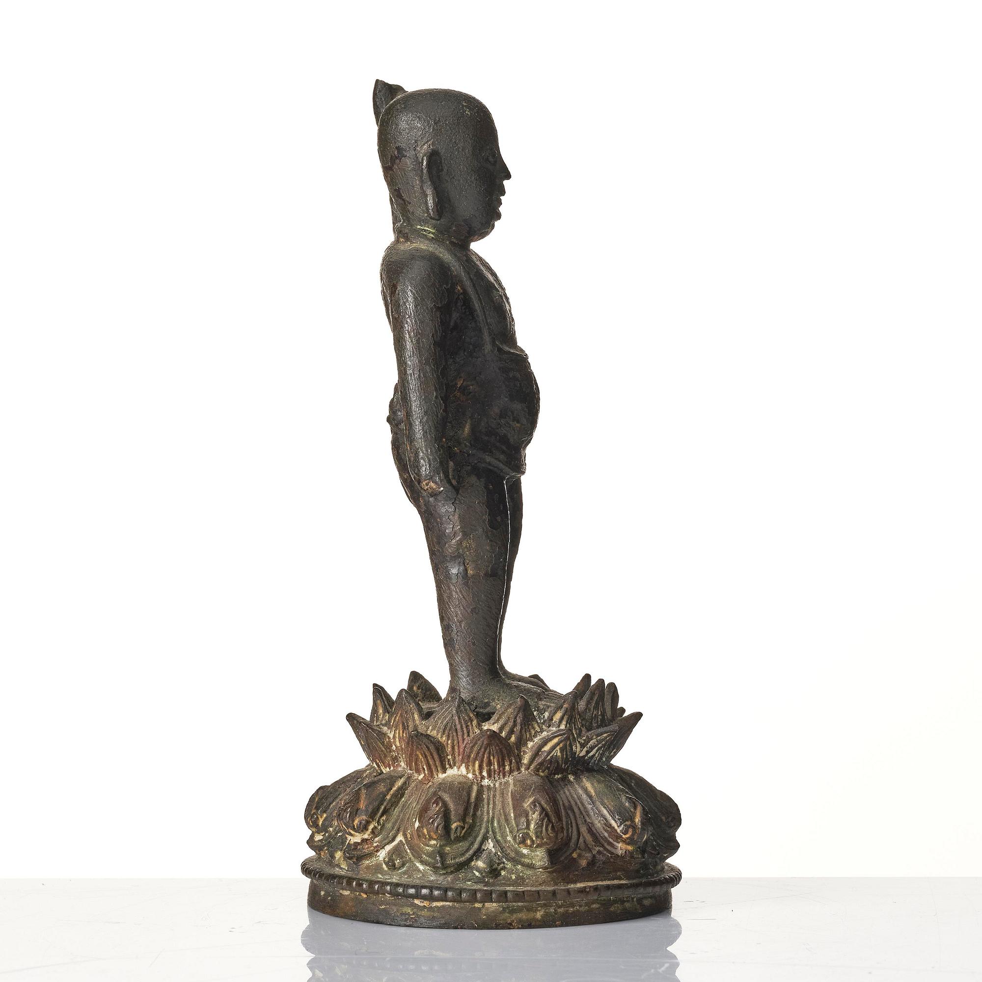 A bronze sculpture of buddha as a child, Ming dynasty (1368-1644).
