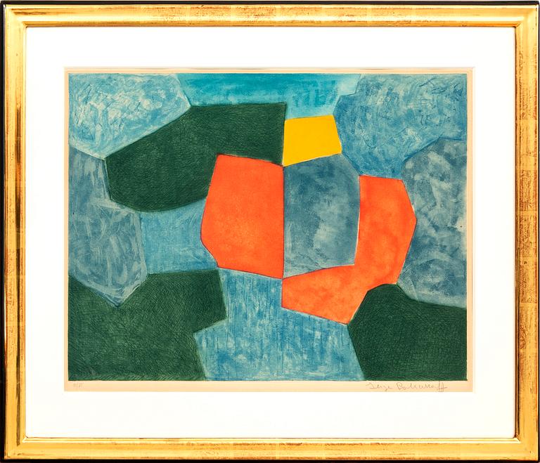 Serge Poliakoff, "Composition vert, bleue rouge et jaune" 1968.