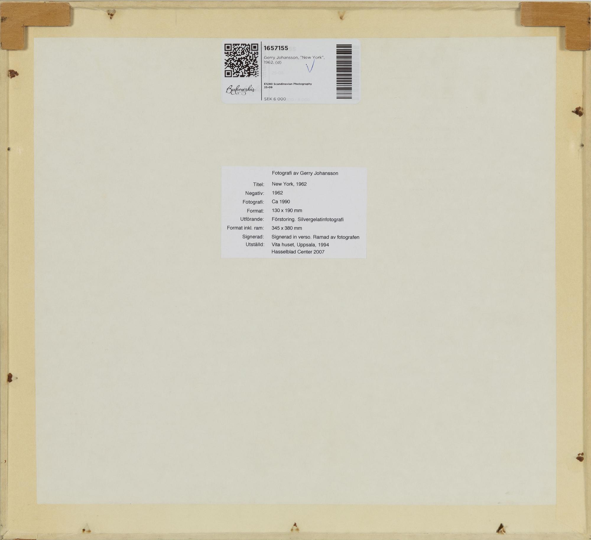 Gerry Johansson, "New York", 1962.