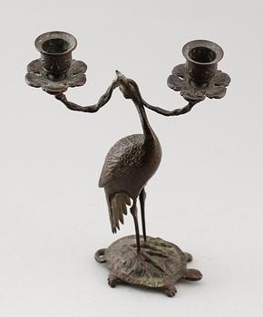 LJUSSTAKE, brons, Kina, 1900-talets andra hälft.