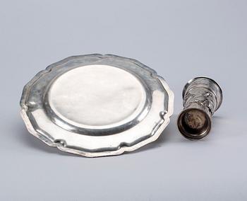 FAT och BÄGARE, silver, 1900-tal. Total vikt ca 700 gram.