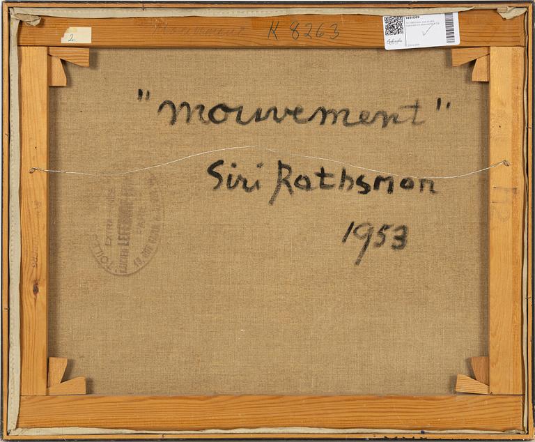 Siri Rathsman, oil on canvas, signed and dated 1953.